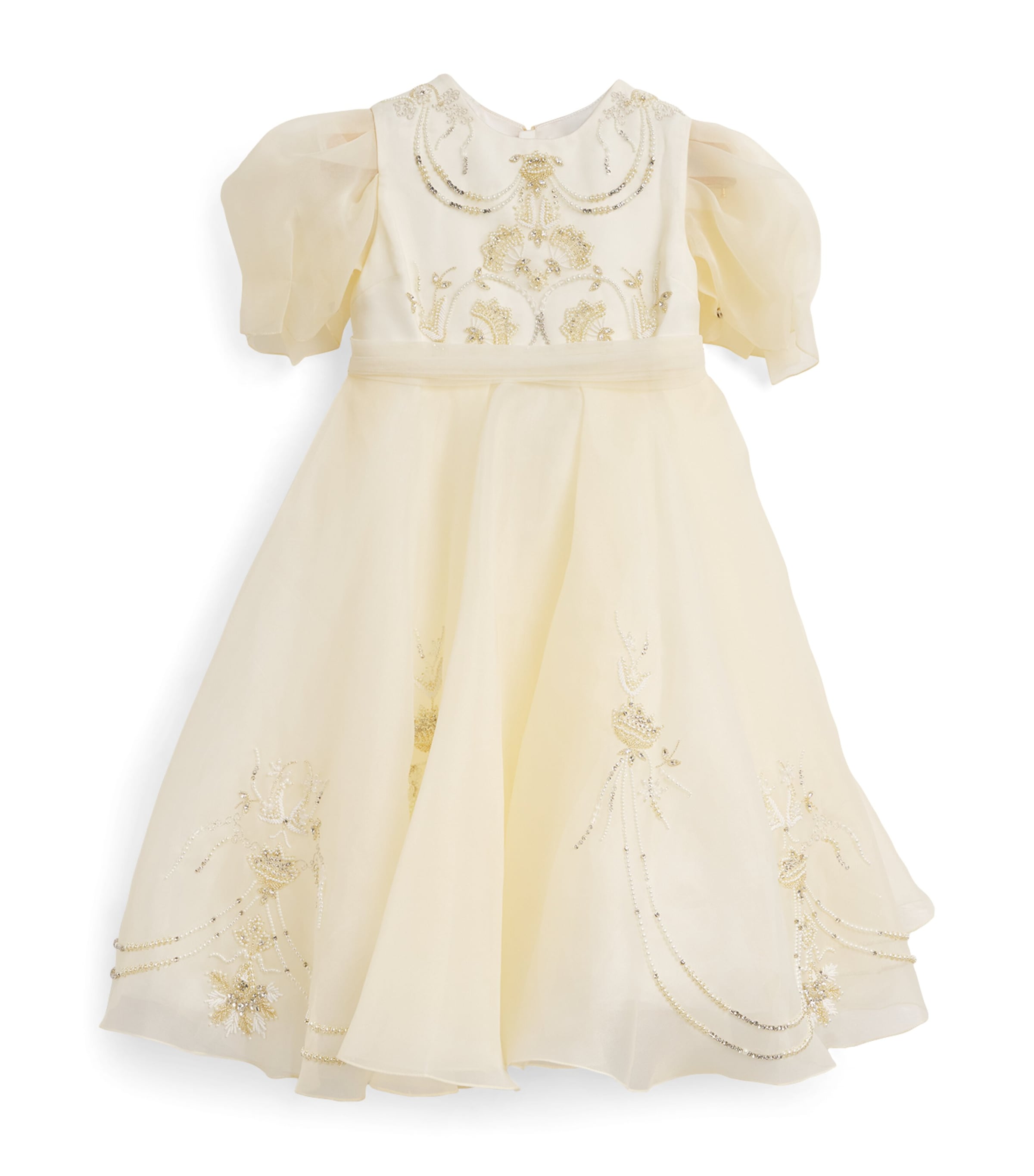 Maison Ava Tulle Embellished Dress In White