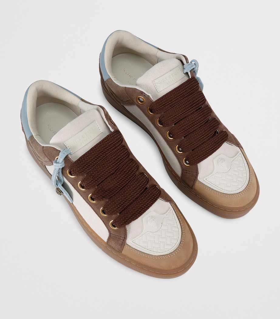 Kurt Geiger London Mens Suede Southbank Tag Sneakers Dk.brn Com Image 3