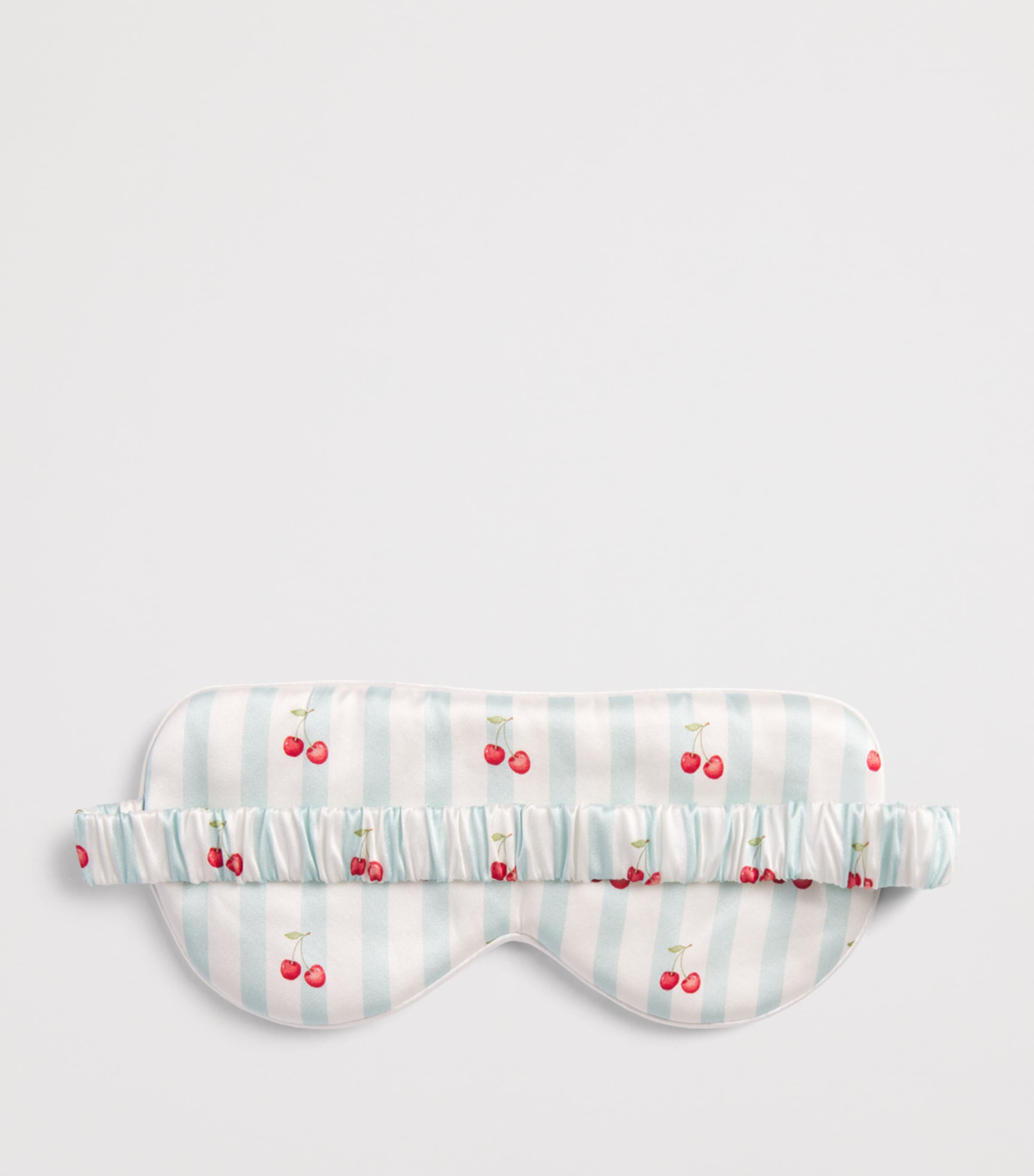 MANITO Womens Mulberry Silk Summer Fruits Eye Mask Cherry Blue Image 2
