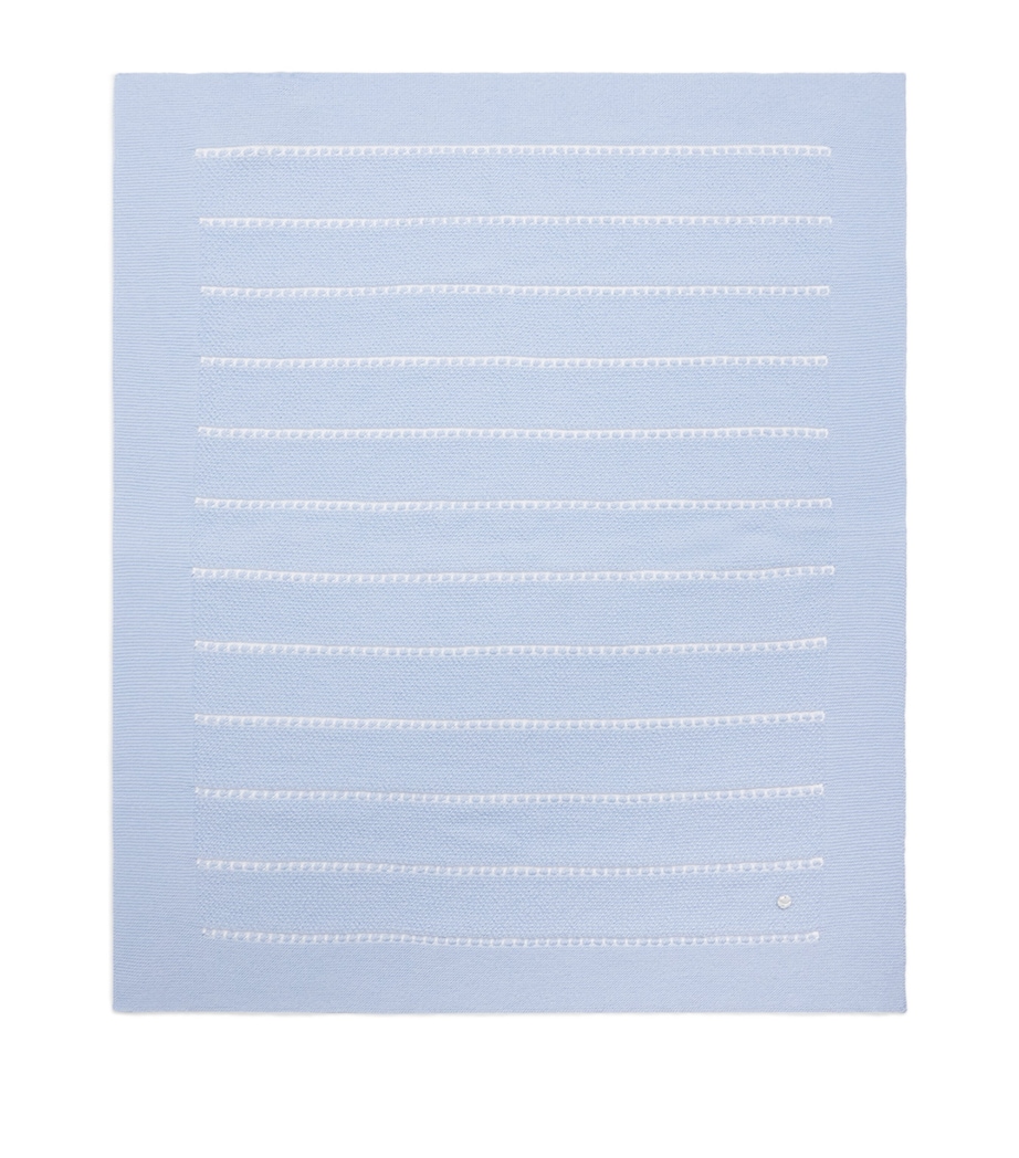 Paz Rodriguez Cotton Fogar Blanket Light Blue/cream Image 1