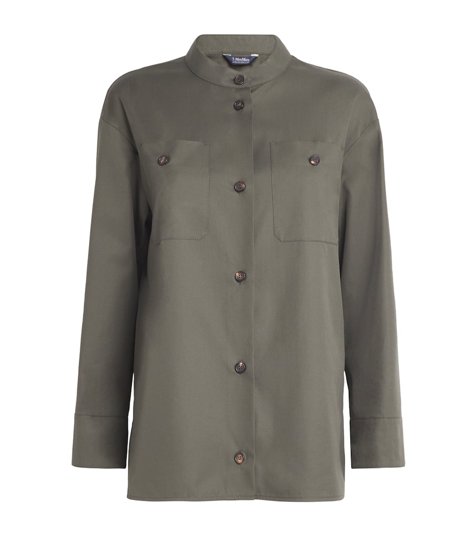 Cotton Twill Shirt GREEN Image 1