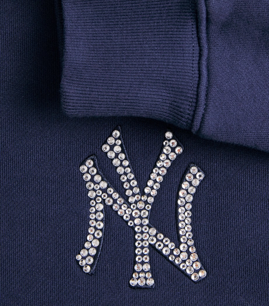 Sporty & Rich Womens x The New York Yankees Embellished Sweatshirt Dark Navy/white Image 6