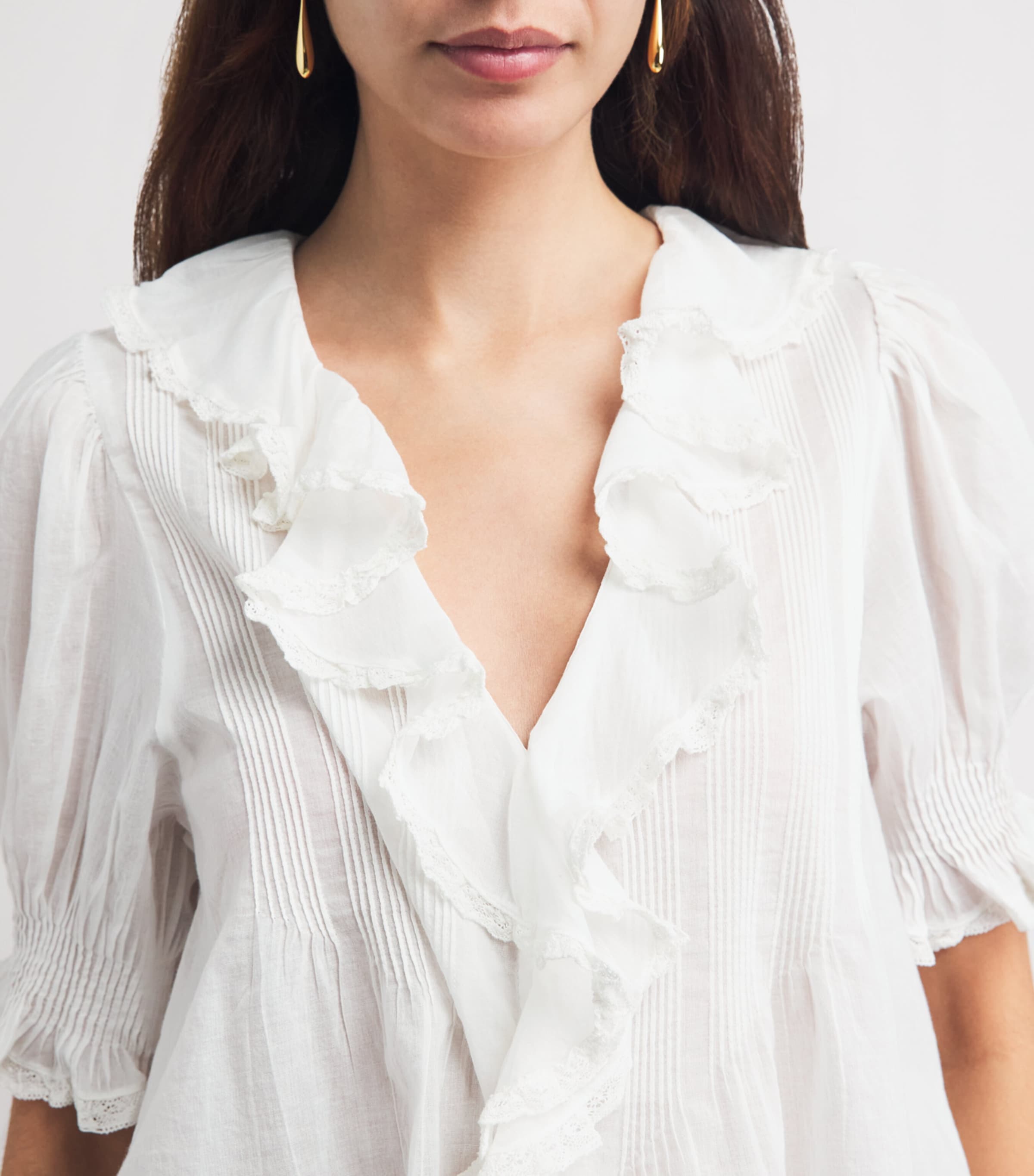 DÔEN Womens Organic Cotton Henri Blouse Salt Image 3