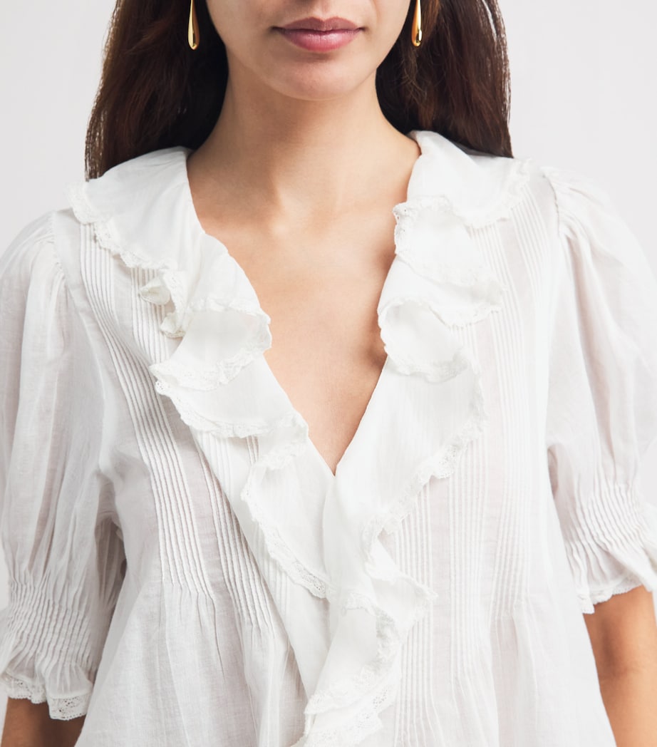 DÔEN Womens Organic Cotton Henri Blouse Salt Image 3