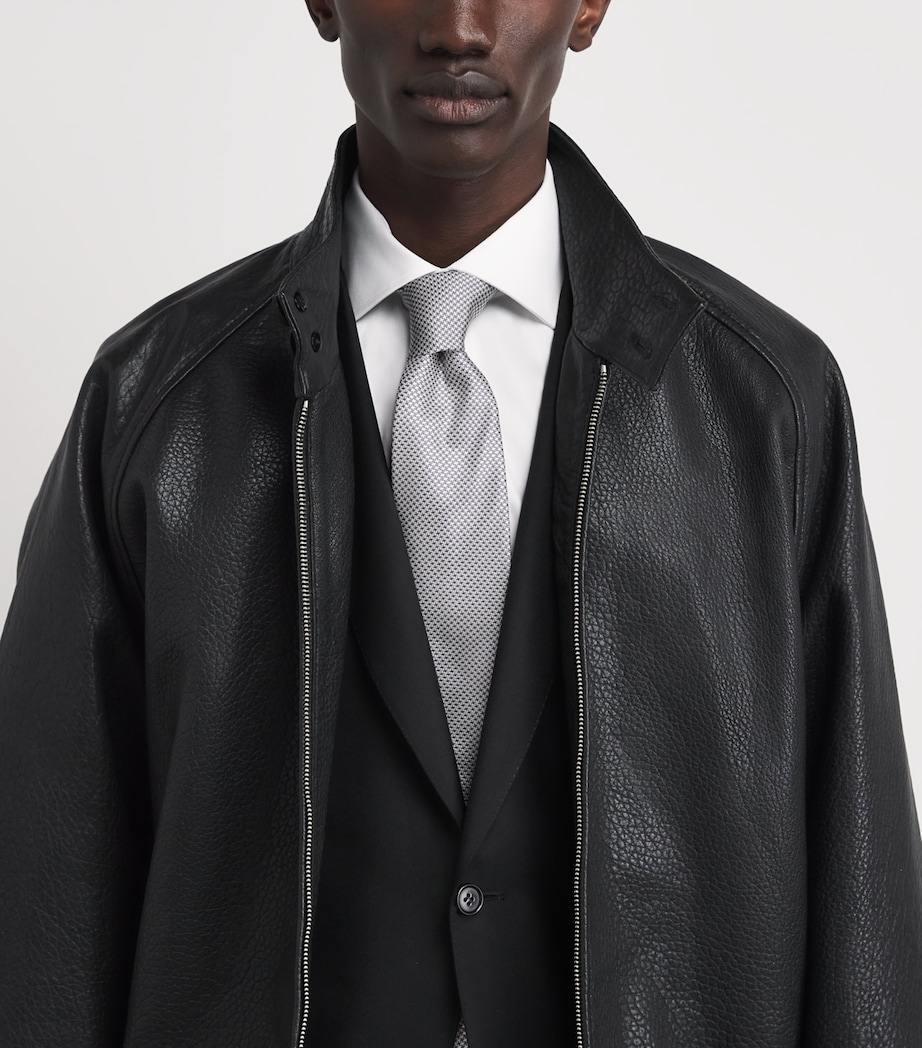 Corneliani Silk Houndstooth Tie Grey Melange Drk Image 2