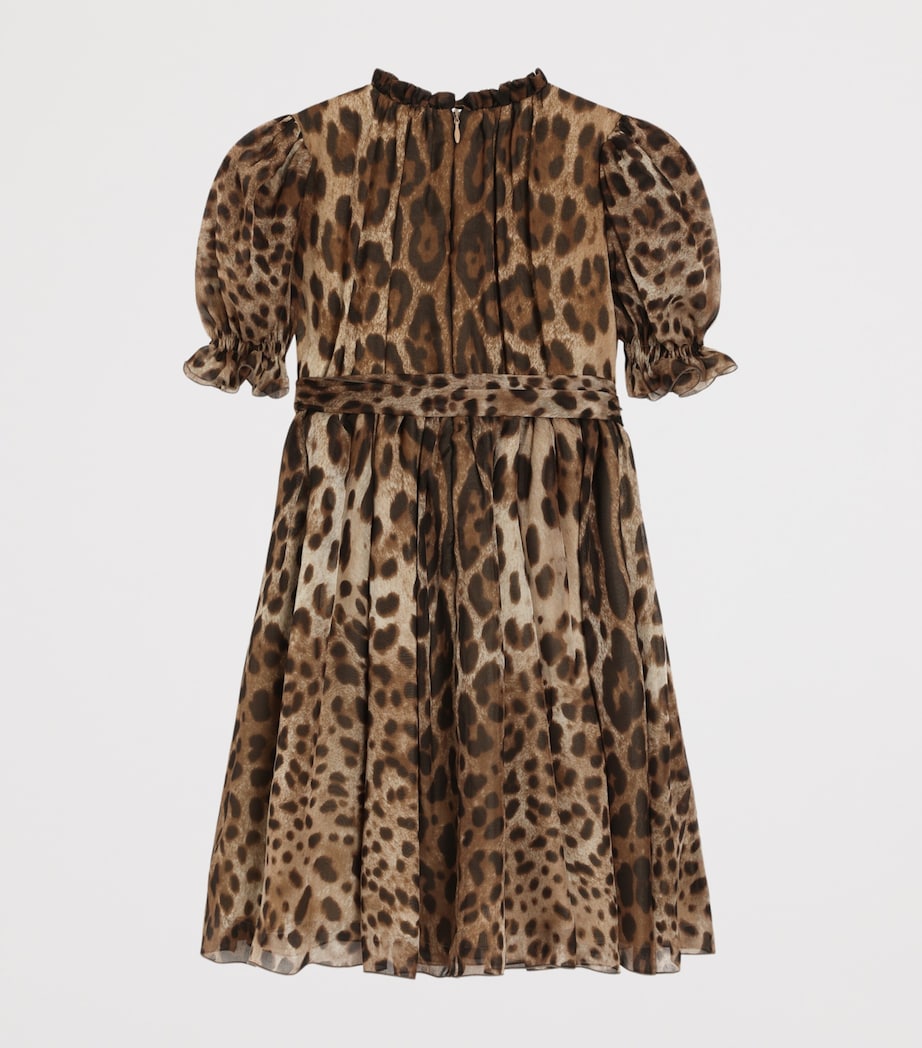 Dolce&Gabbana Kids Silk Leopard Print Dress (8-12+ Years) Leo New Image 2