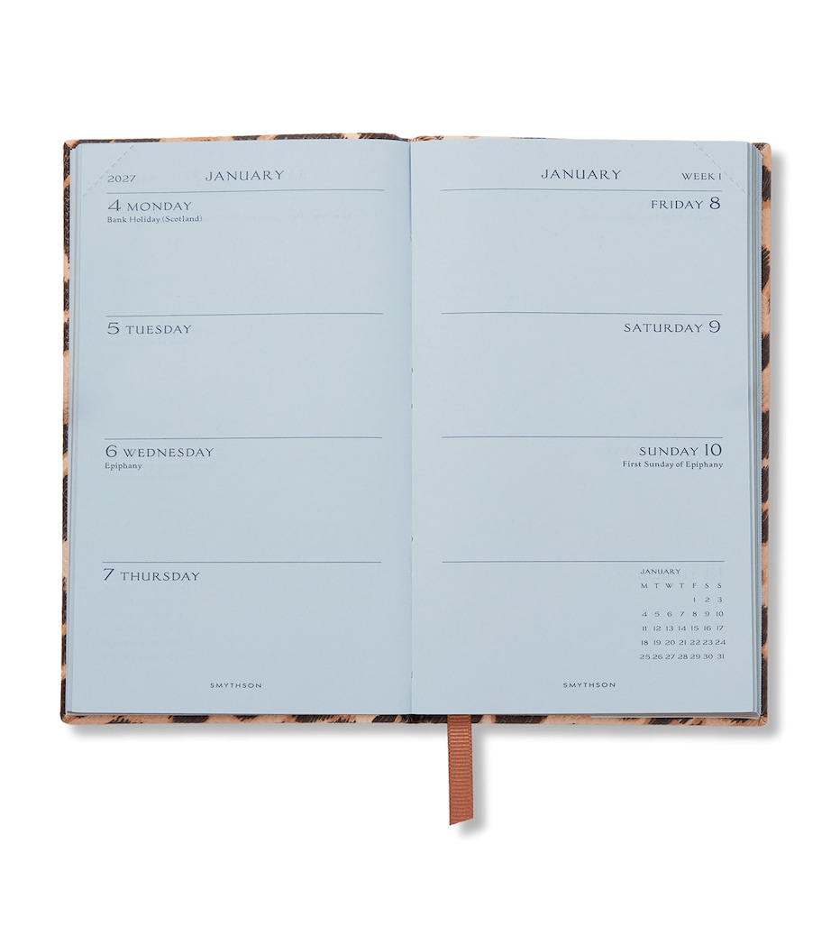 Smythson Leather Panama Weekly Diary 2027 Sand Image 2