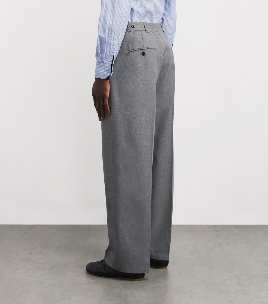 Everyday Wide-Leg Pleated Trousers LIGHT GREY Image 4
