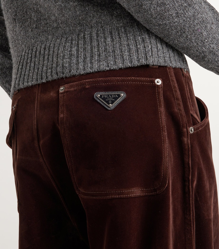 Velvet Straight Trousers F0555 Image 5