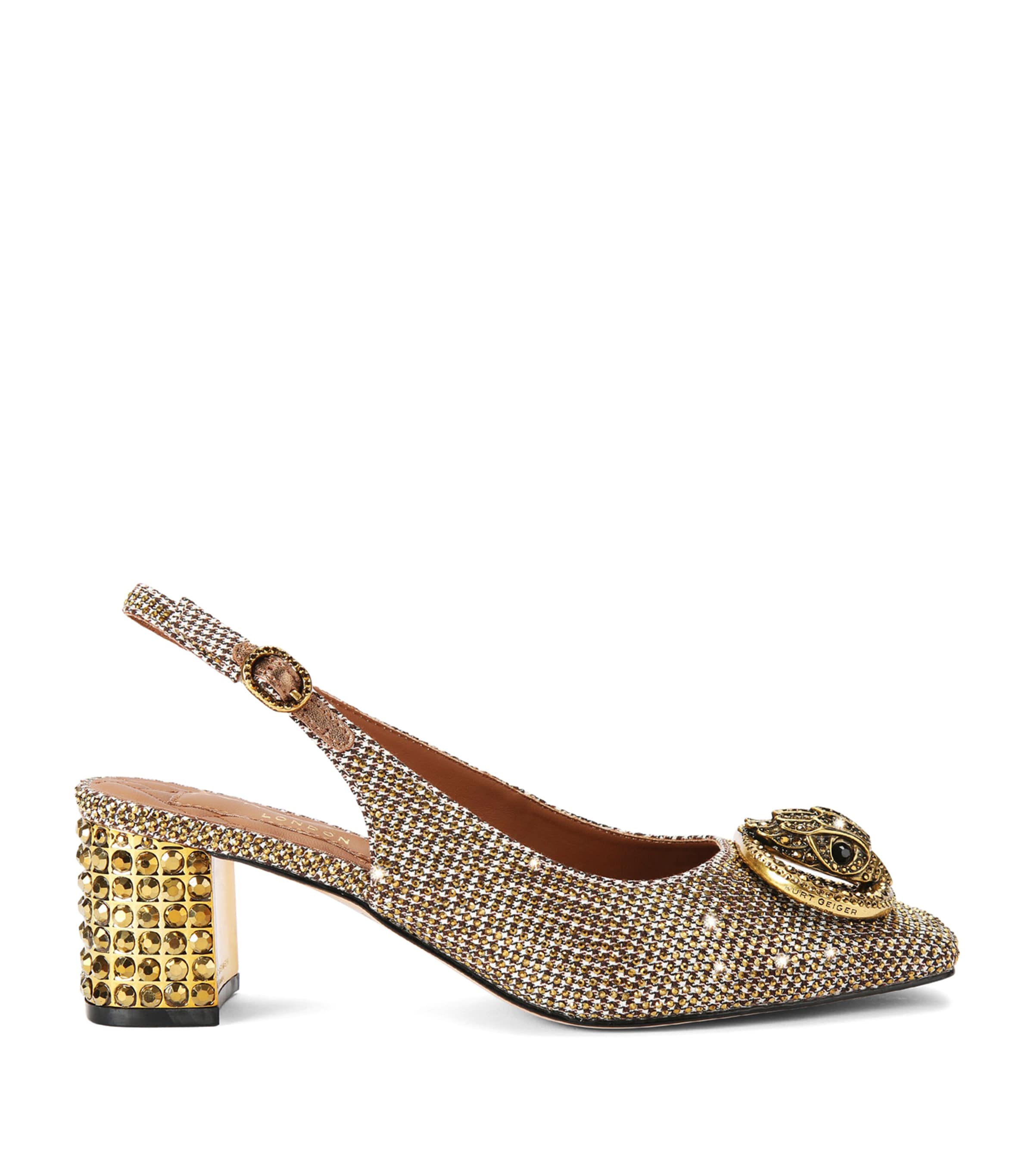 Shop Kurt Geiger Embellished Chelsea Slingback Pumps In Beige