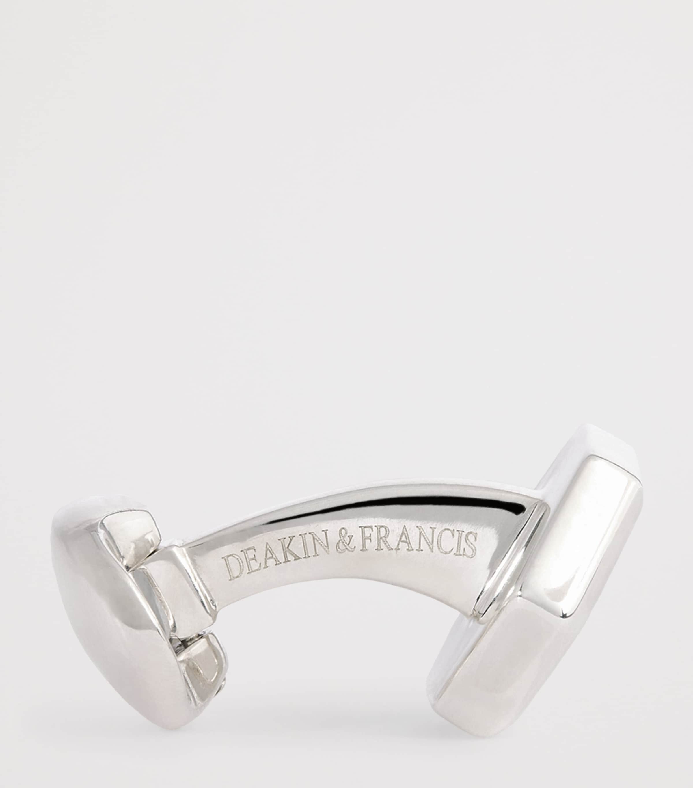 Sterling Silver, Sapphire and Mother-of-Pearl Cufflinks SILVER Image 4