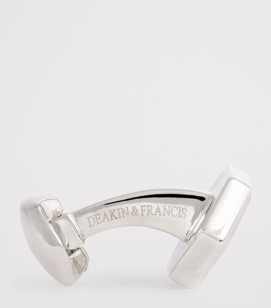 Sterling Silver, Sapphire and Mother-of-Pearl Cufflinks SILVER Image 4