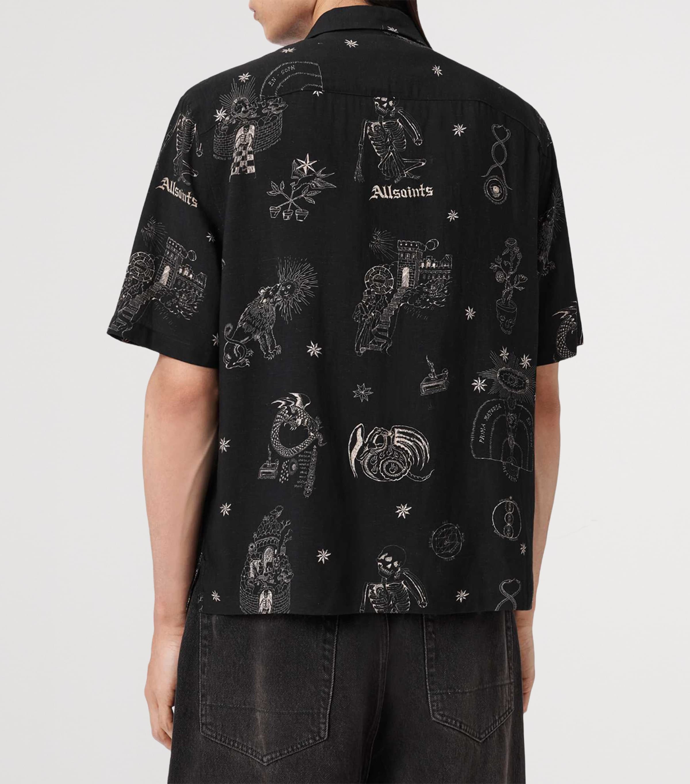 AllSaints Mens Printed Terra Shirt Jet Black Image 4