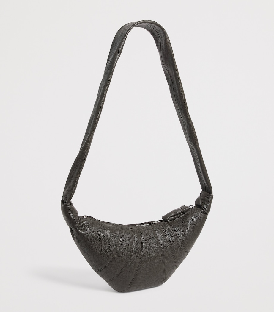 Small Pebbled Leather Croissant Bag GR132 MARECAGE Image 3