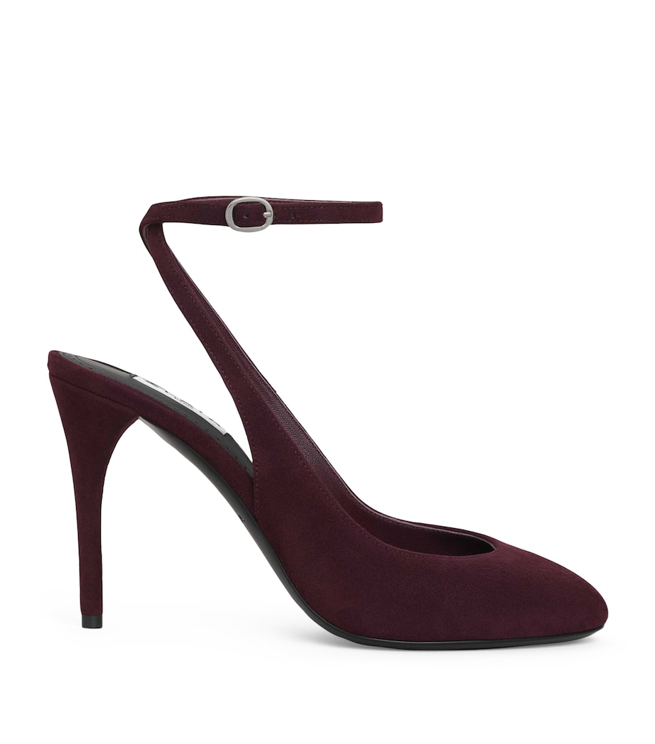 Suede Decollete Slingback Heels 90 ROUGE GRENAT Image 1