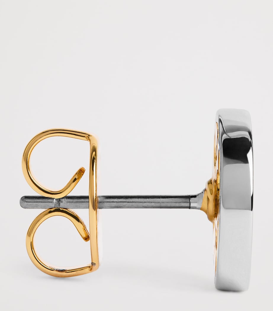 Tory Burch Gold and Silver-Plated Icon Stud Earrings Tory Gold / Slvr Image 5