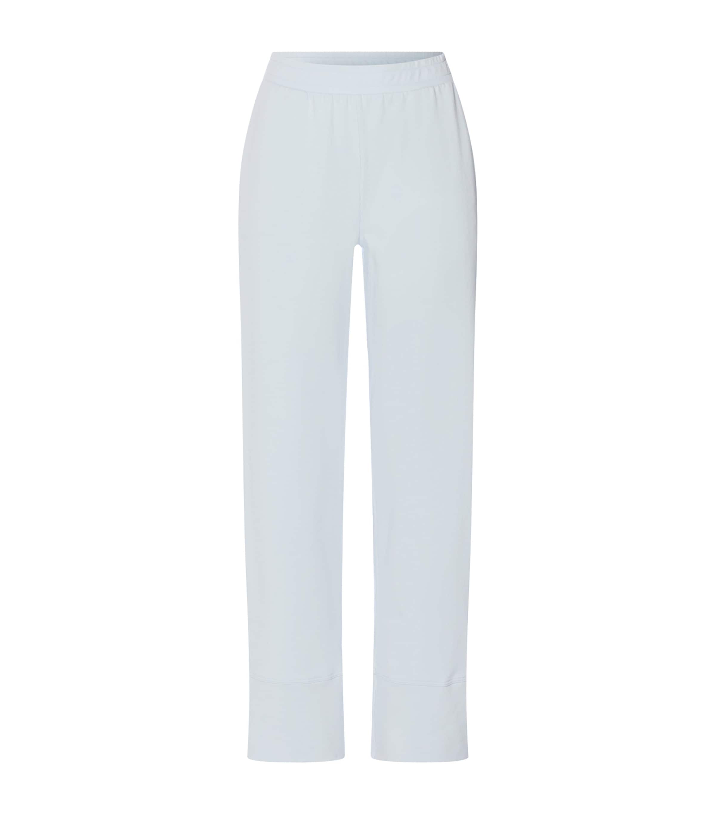 Hanro Womens Stretch-Cotton Natural Living Lounge Trousers Watery Blue Image 1