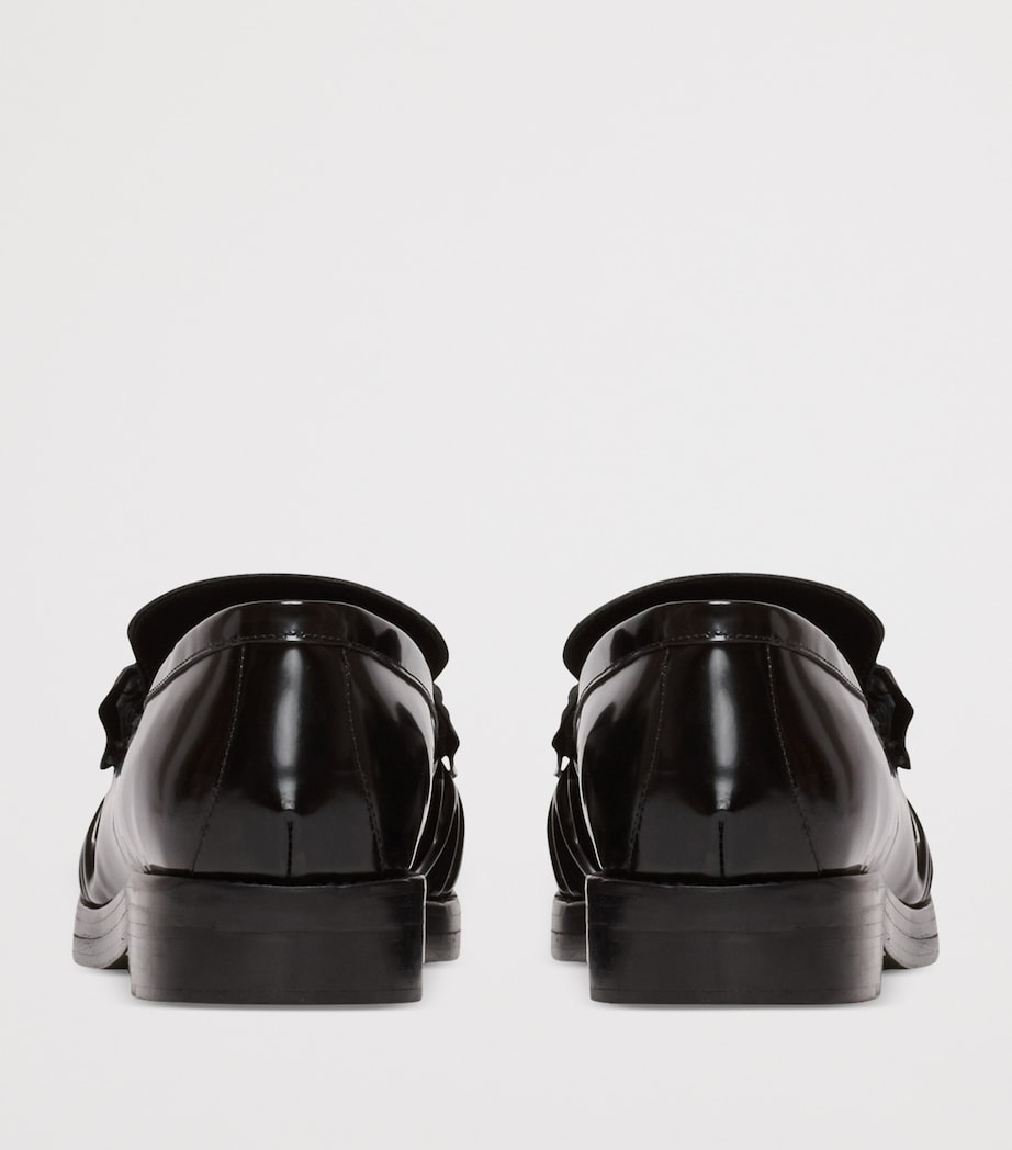 Glazed Leather Loafers 0PA NOIR Image 5