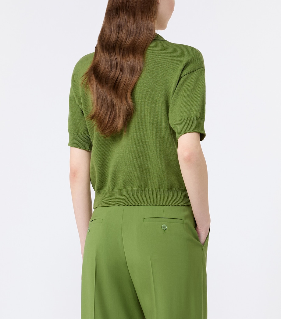 Weekend Max Mara Womens Knitted Polo Shirt Green Image 3