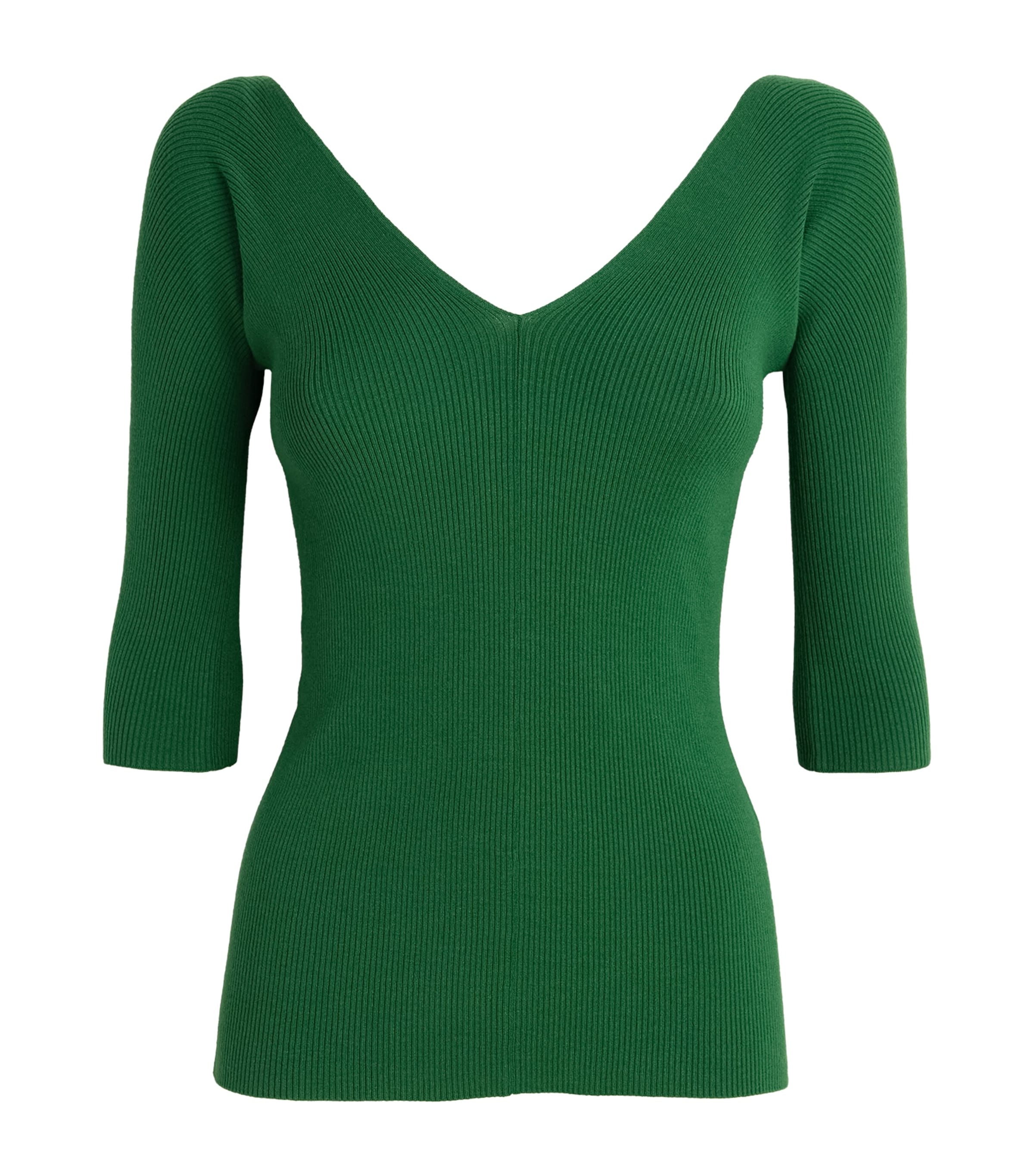 Shop Weekend Max Mara Rib-knit Top In Green