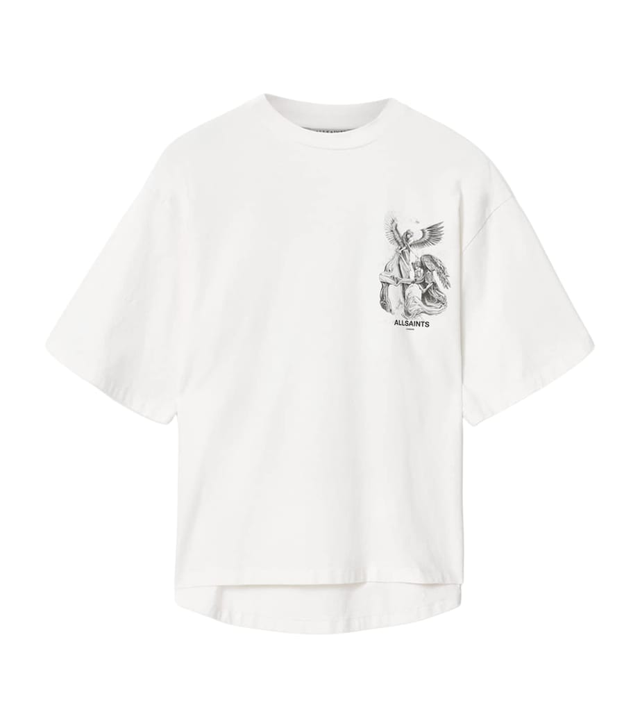 AllSaints Womens Organic Cotton Amelie T-Shirt Chalk White Image 1