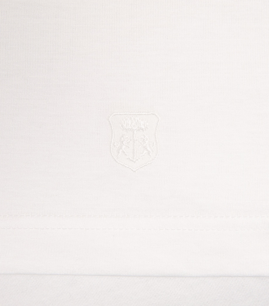 Corneliani Mens Cotton T-Shirt Optical White Image 6