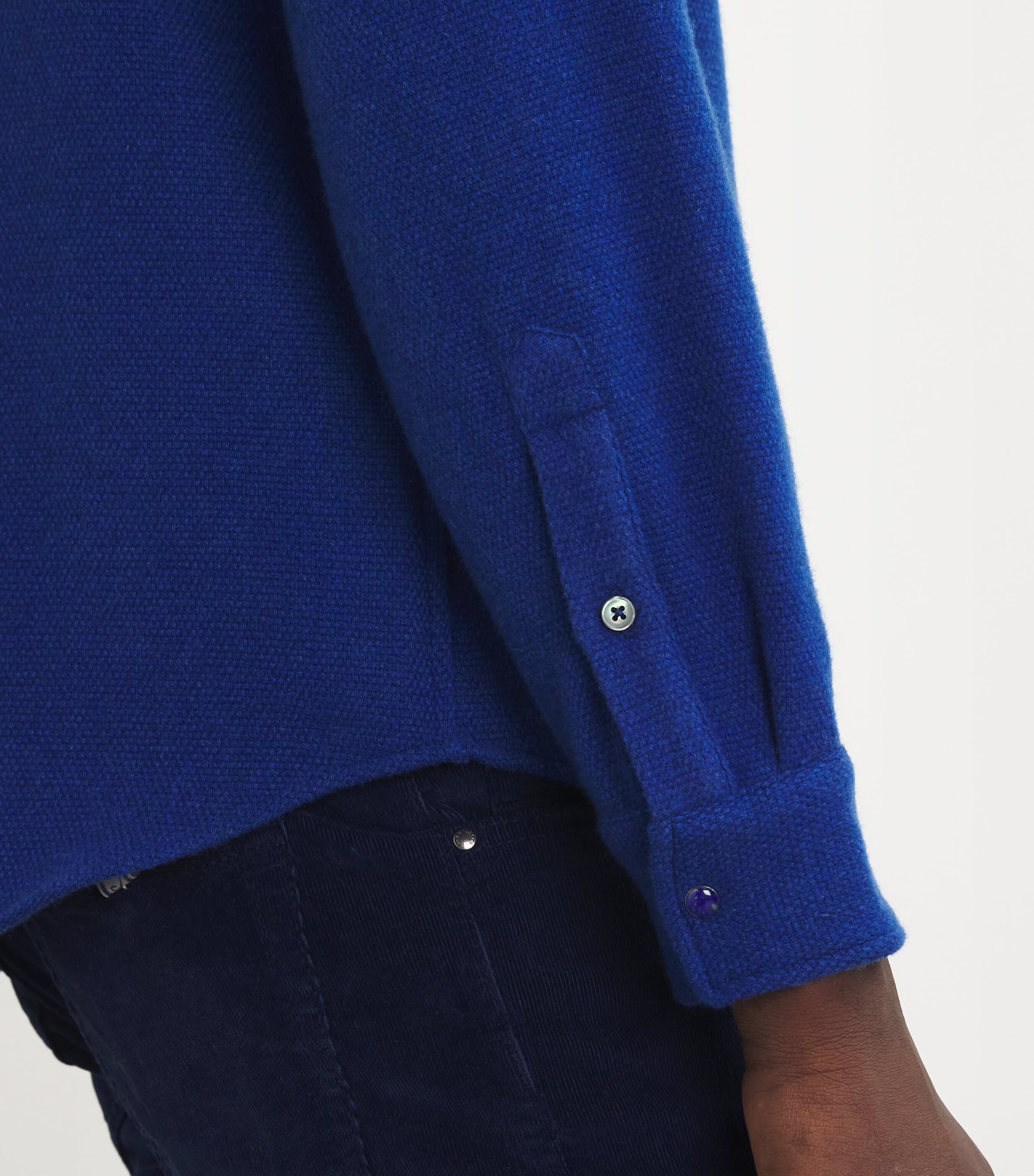 Unisex Cashmere and Lapis Lazuli Shirt NAVY/LAPISLAZ Image 9