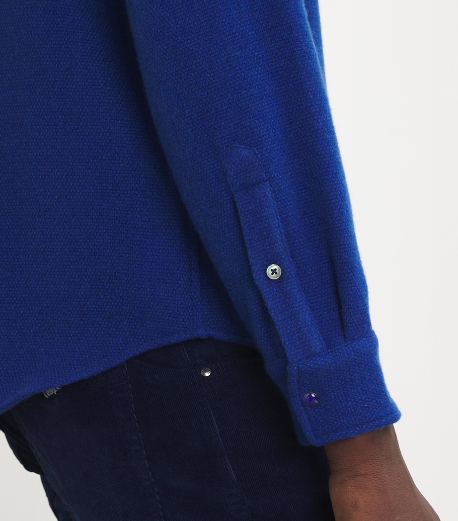 Unisex Cashmere and Lapis Lazuli Shirt NAVY/LAPISLAZ Image 9