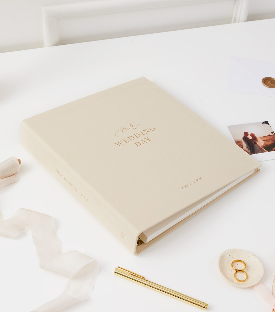Blush and Gold Our Wedding Day Photo Album Ivory/beige, Gold Image 10