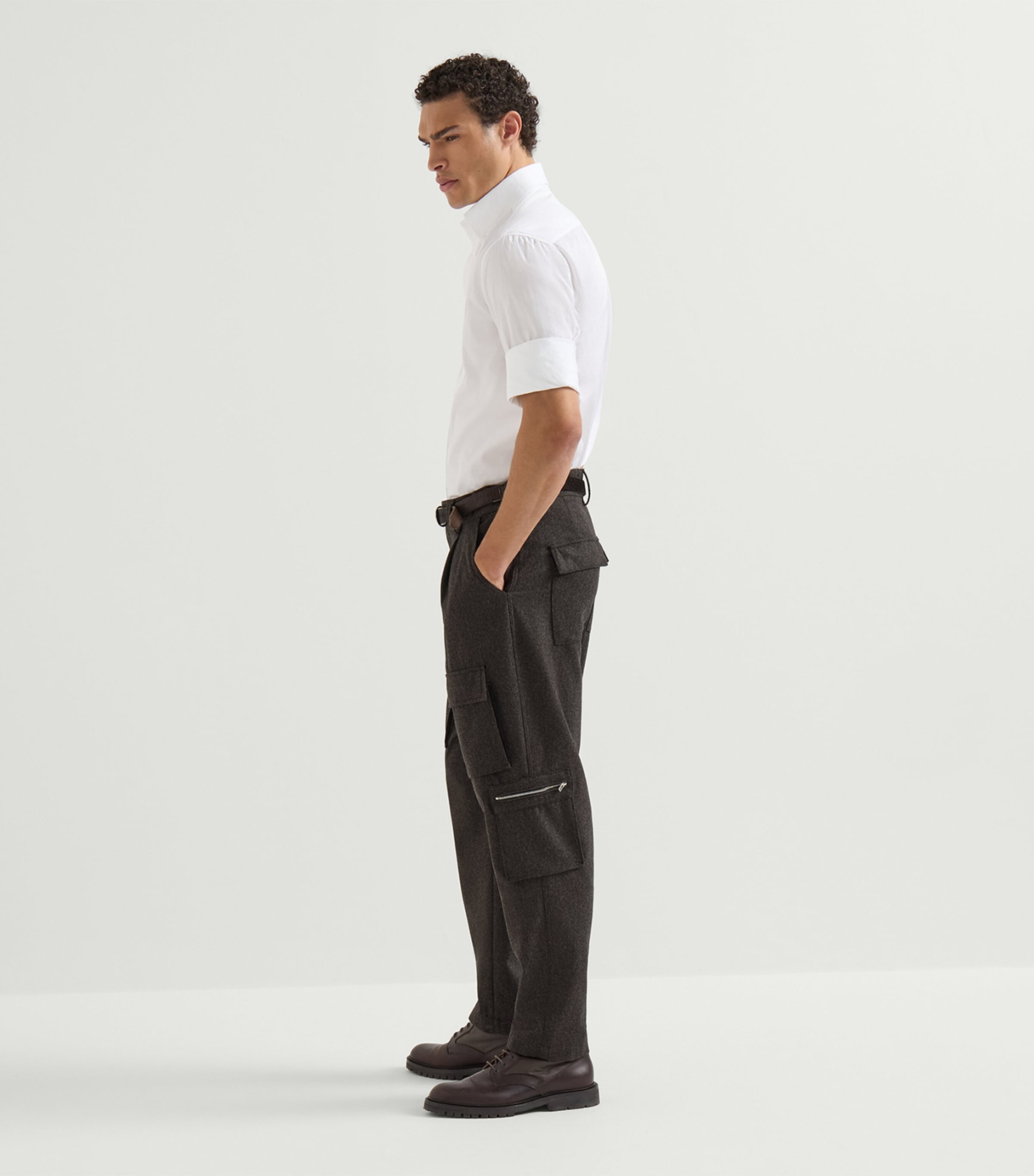 Brunello Cucinelli Mens Virgin Wool Cargo Trousers Image 4