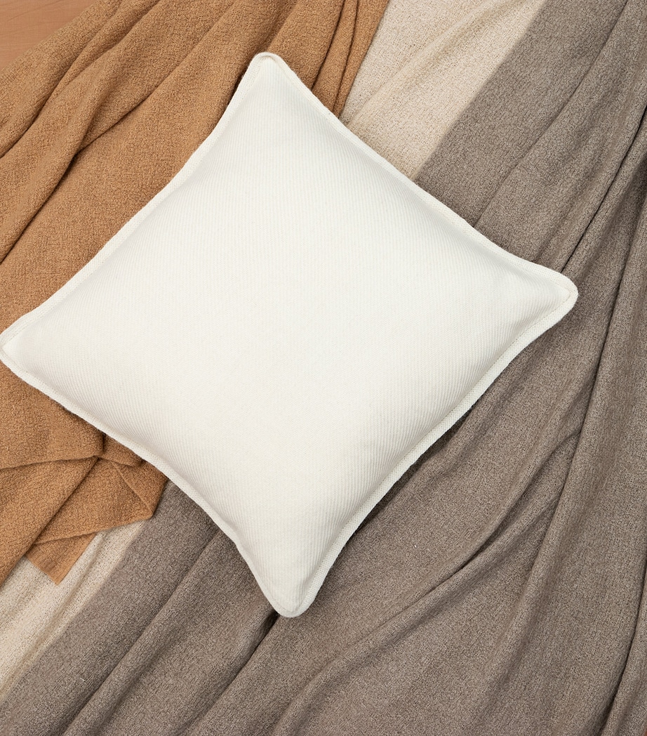 Wool Alpaca Frame Square Cushion Case (50cm x 50cm) IVORY/IVORY Image 2