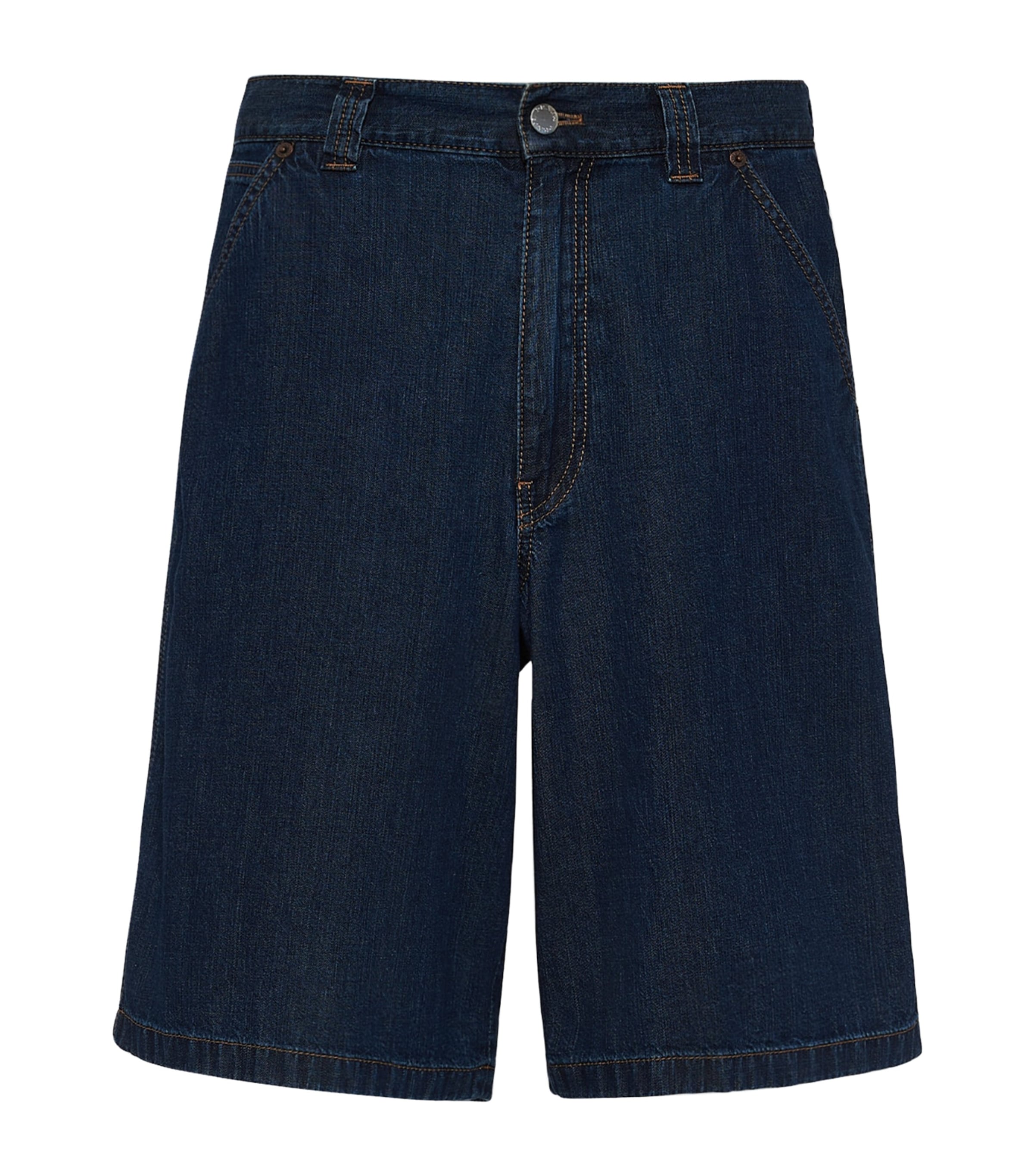 Prada Blue Dark-Wash Denim Bermuda Shorts | Harrods UK
