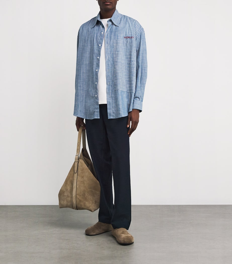 Stretch-Wool Seersucker Trousers BUAA-NAVY Image 2