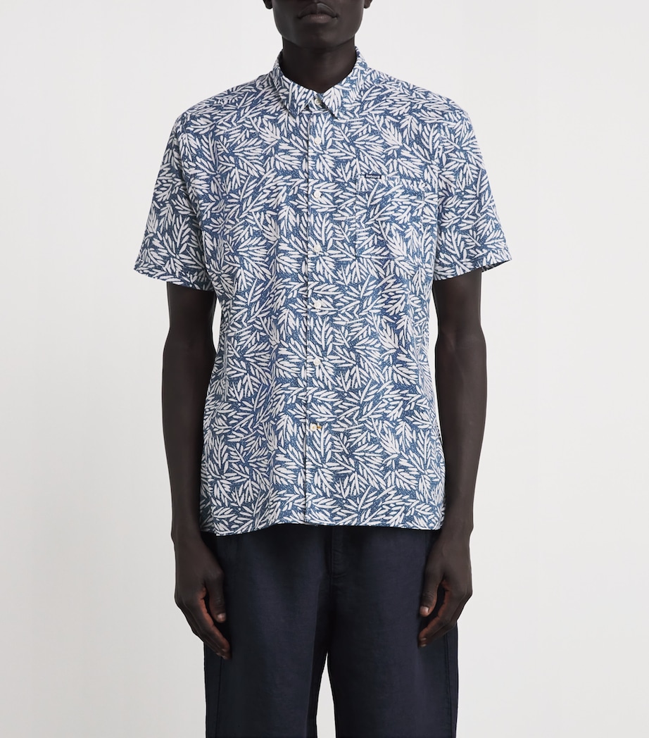 Leaf Print Jackstone Shirt DARK DENIM Image 3