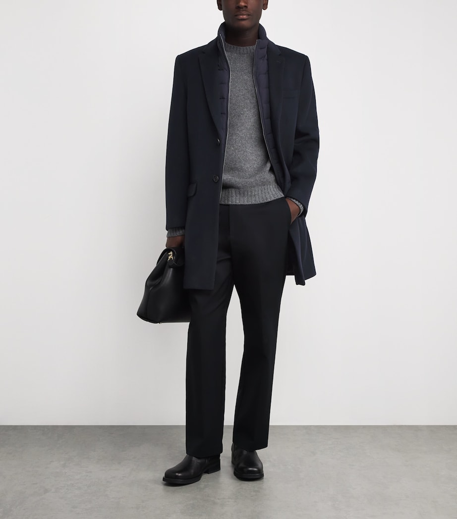 Wool Removable-Bib Coat NAVY A Image 2