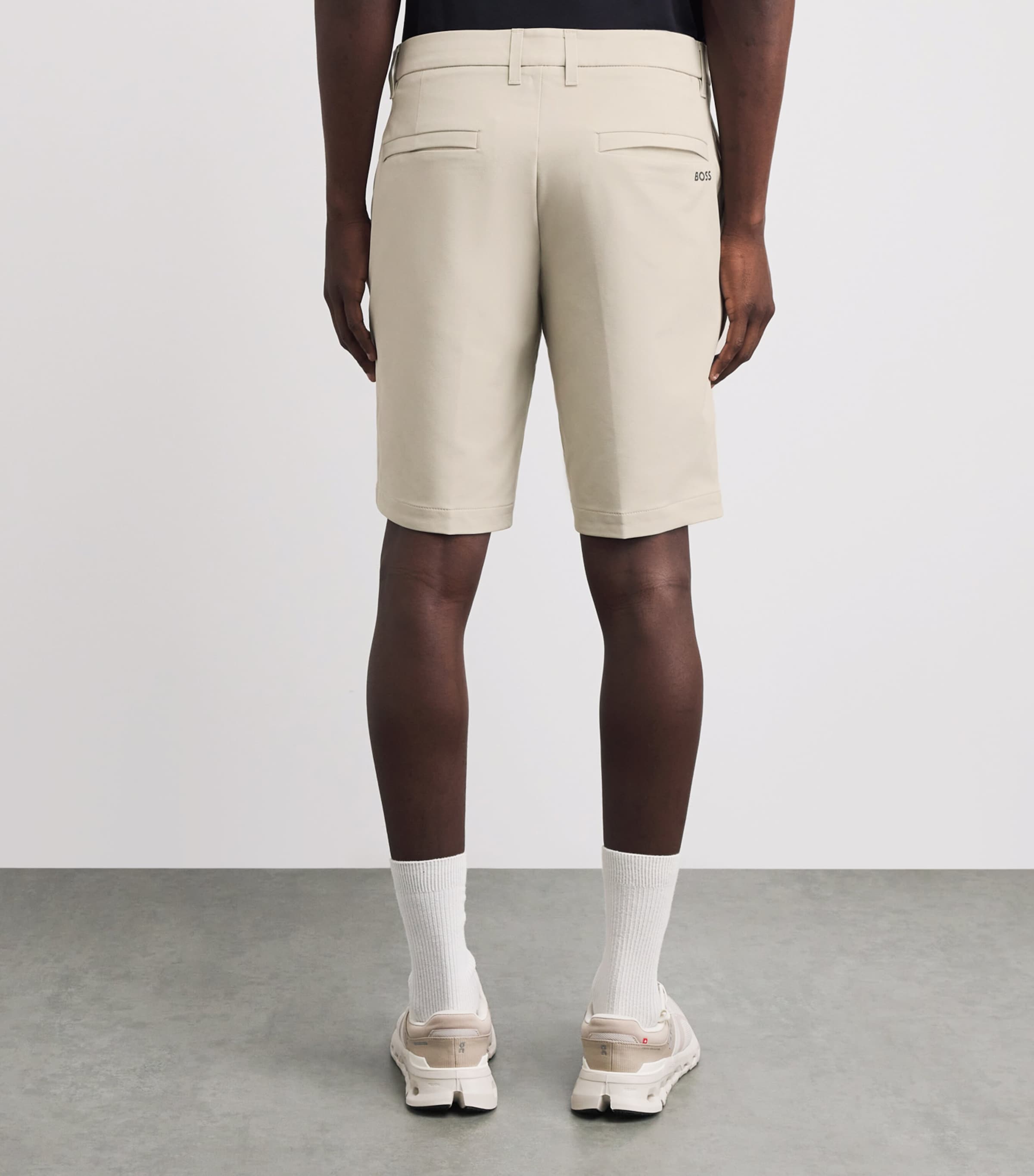 BOSS Mens Slim-Fit Shorts Light Beige Image 5