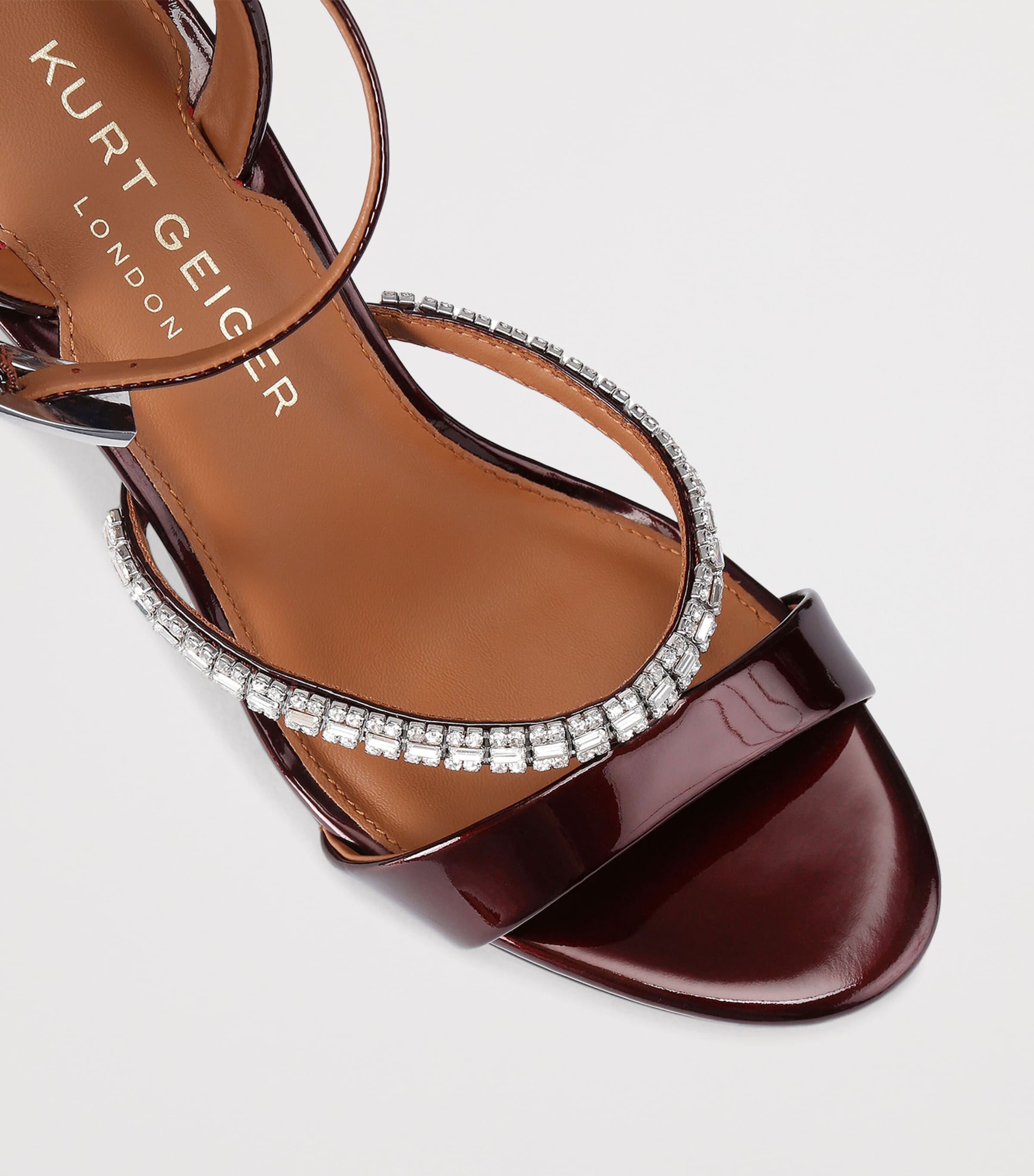 Patent Leather Embellished Sandals 95 WINE Image 3