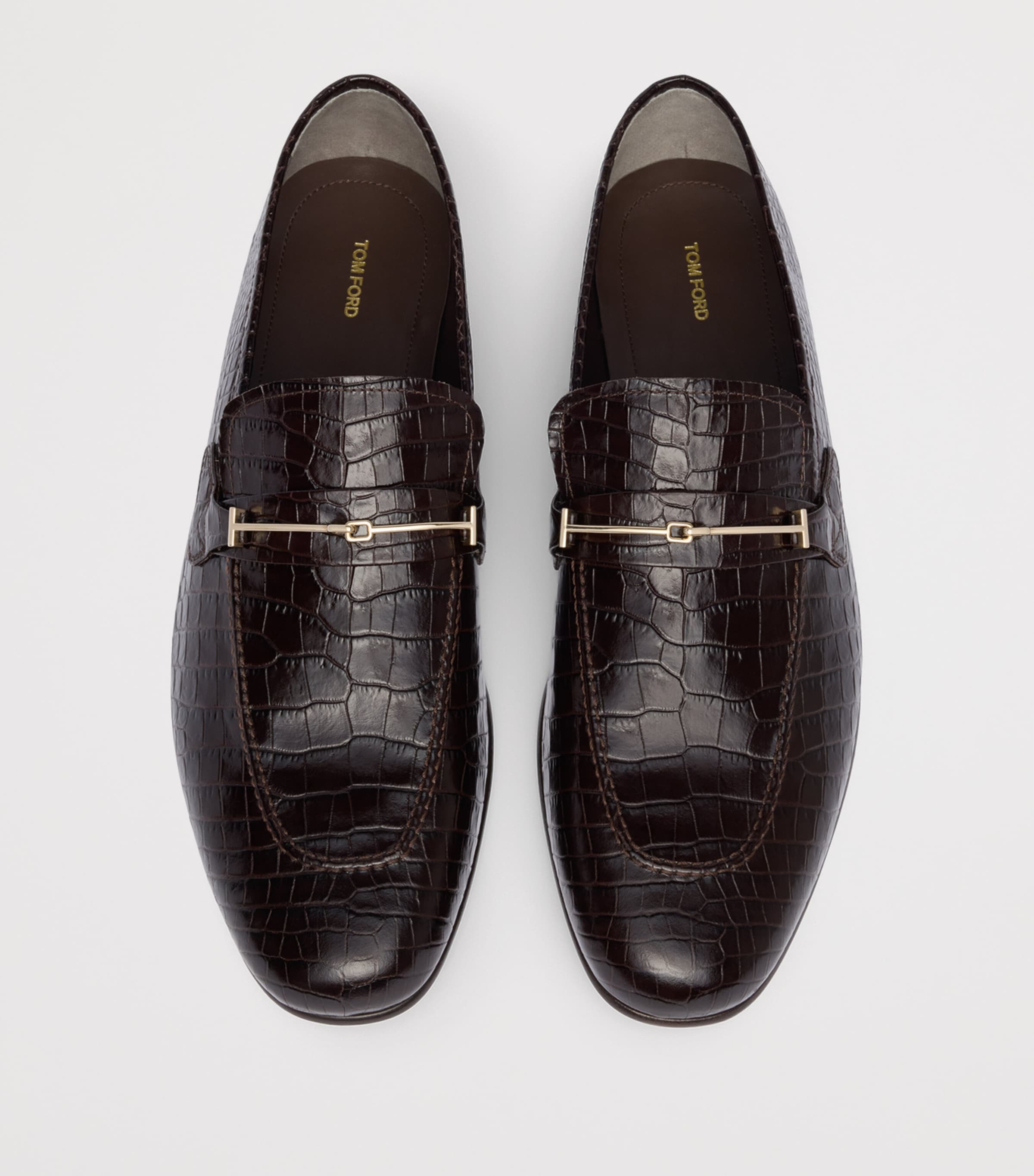 Tom Ford Dark Brown reddish Croc-Embossed Leather Bit Loafers men 11.5 TOM FORD crocodile-embossed Leather Loafers | Brown  main image 2