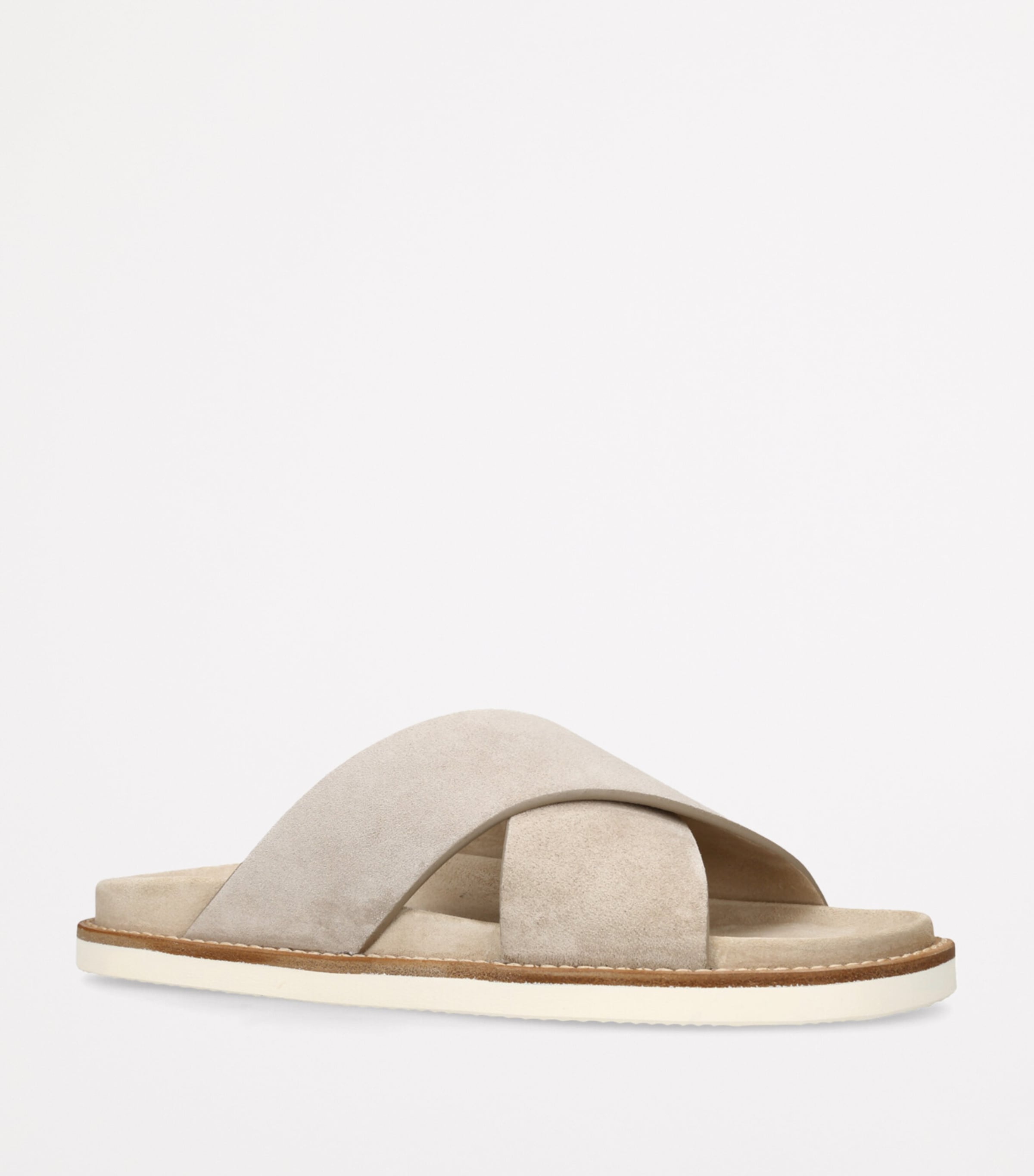 Suede Crossover Sandals BEIGE Image 3