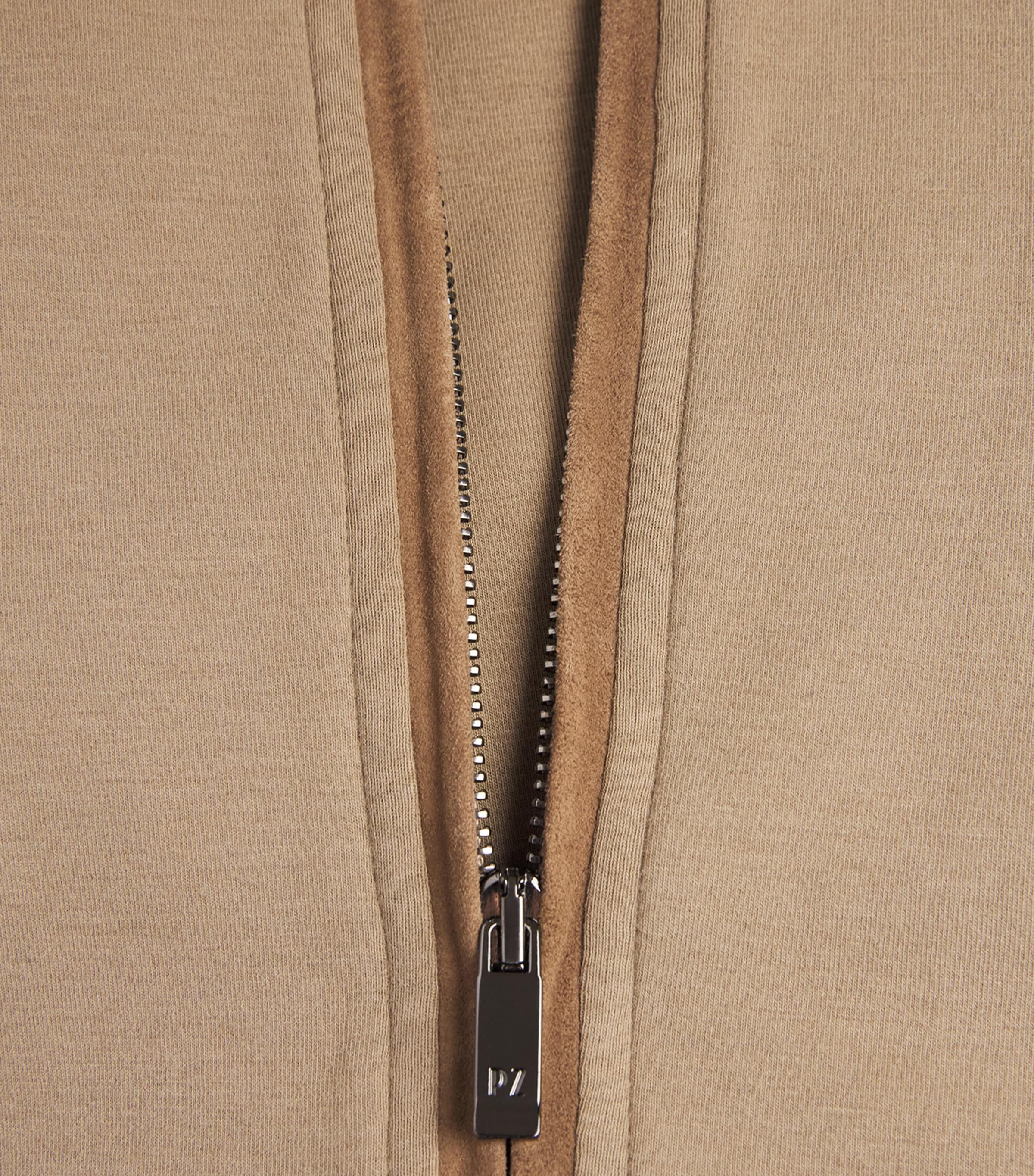 Pal Zileri Mens Cotton-Blend Zip-Up Sweatshirt Brown Image 6