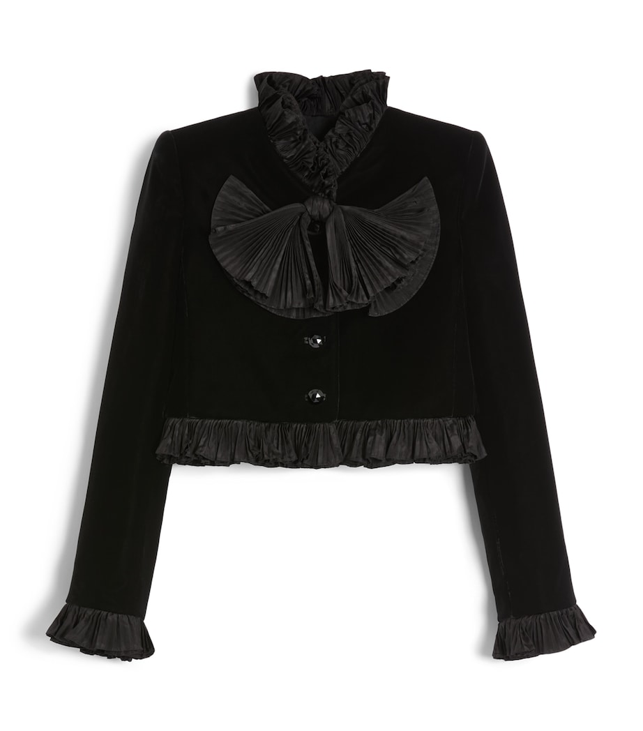 Velour Plissé-Detailing Jacket 0NO Image 1
