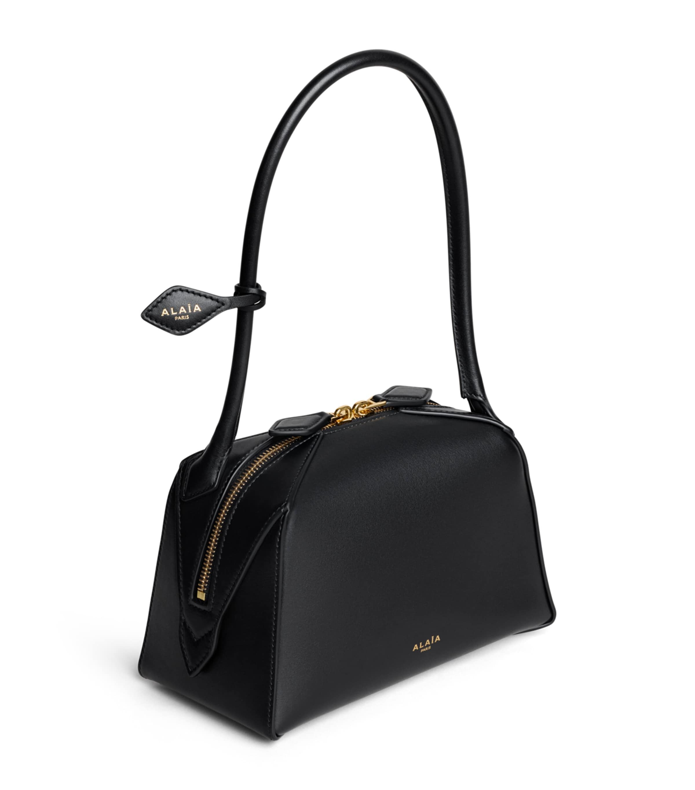 Alaïa Small Leather Le Bouledogue Shoulder Bag Black Image 2