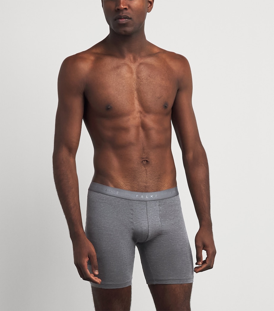 Falke Mens Egyptian Cotton Boxer Briefs (Pack of 2) Dark Grey Image 2
