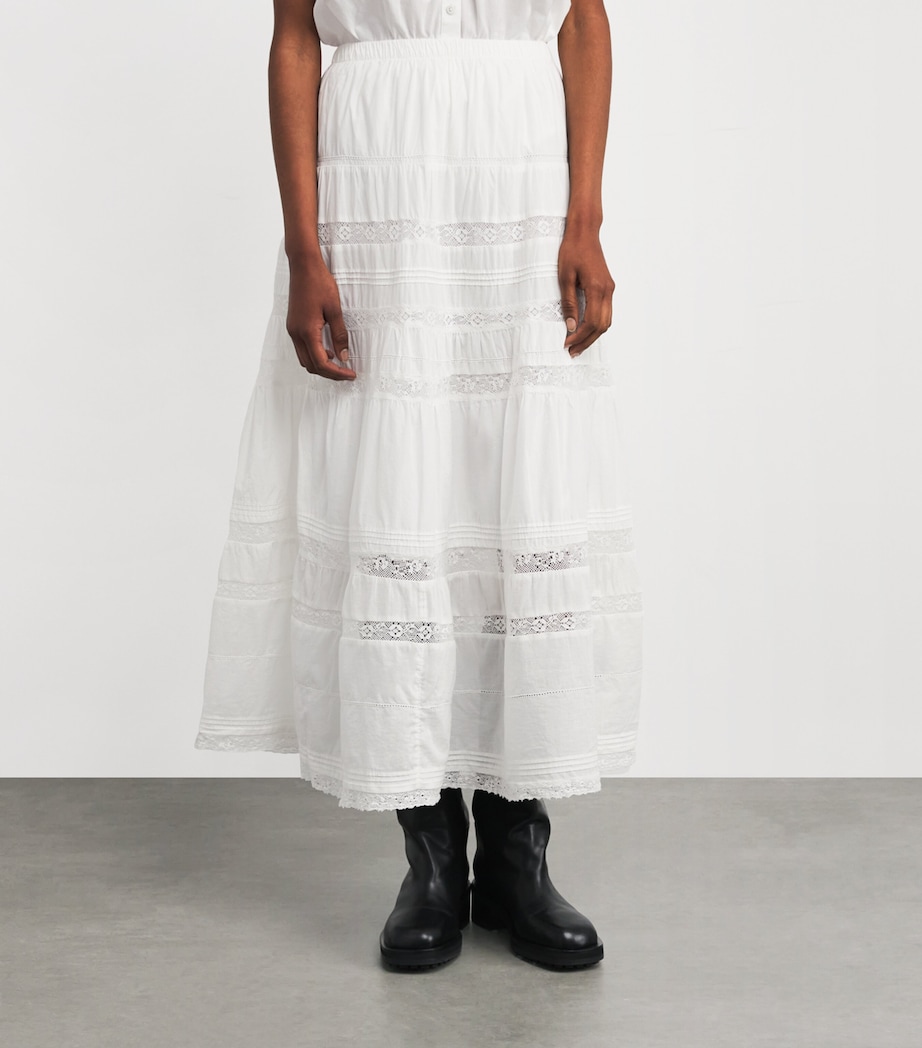 Cotton Rivoli Maxi Skirt WHITE Image 3