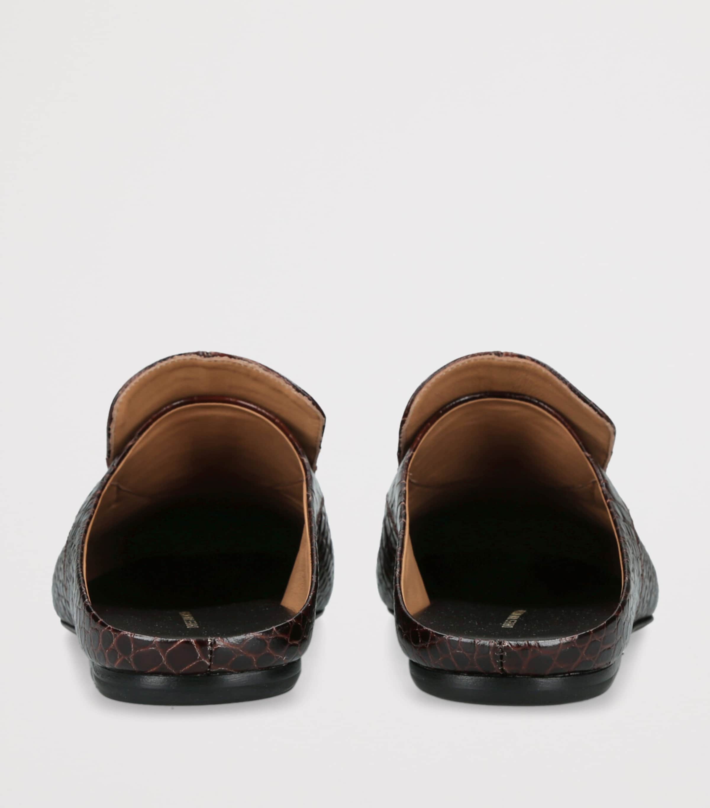DRIES VAN NOTEN Croc-Embossed Leather Mules Dark Brown Image 2