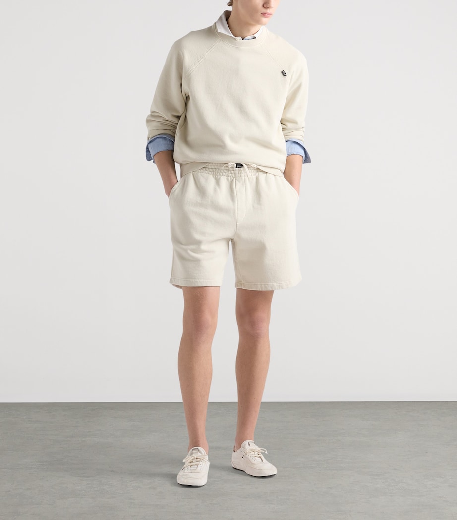 Prada Mens Cotton Logo Tab Sweatshirt Neutral Image 2