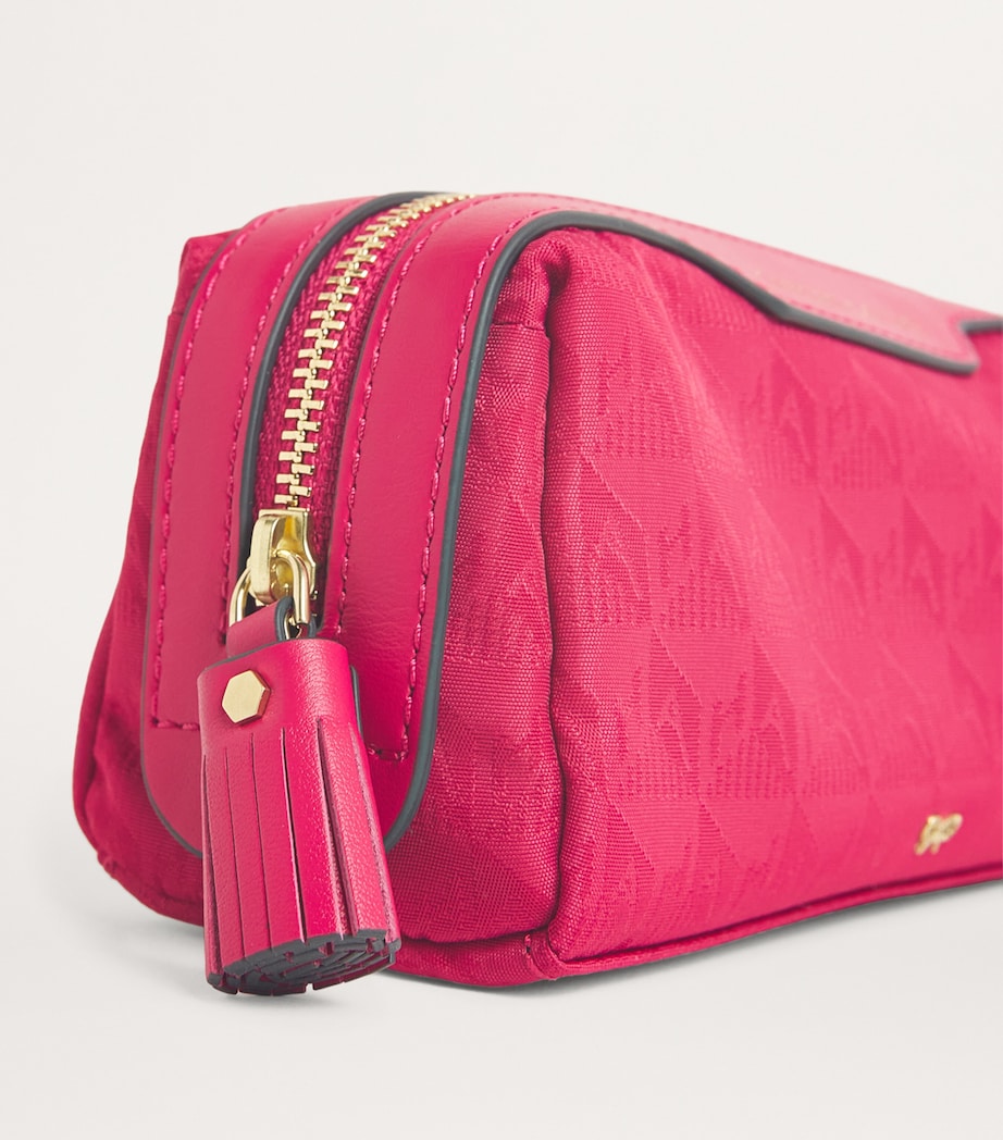 Anya Hindmarch Logo Jacquard Girlie Stuff Pouch Magenta Image 3