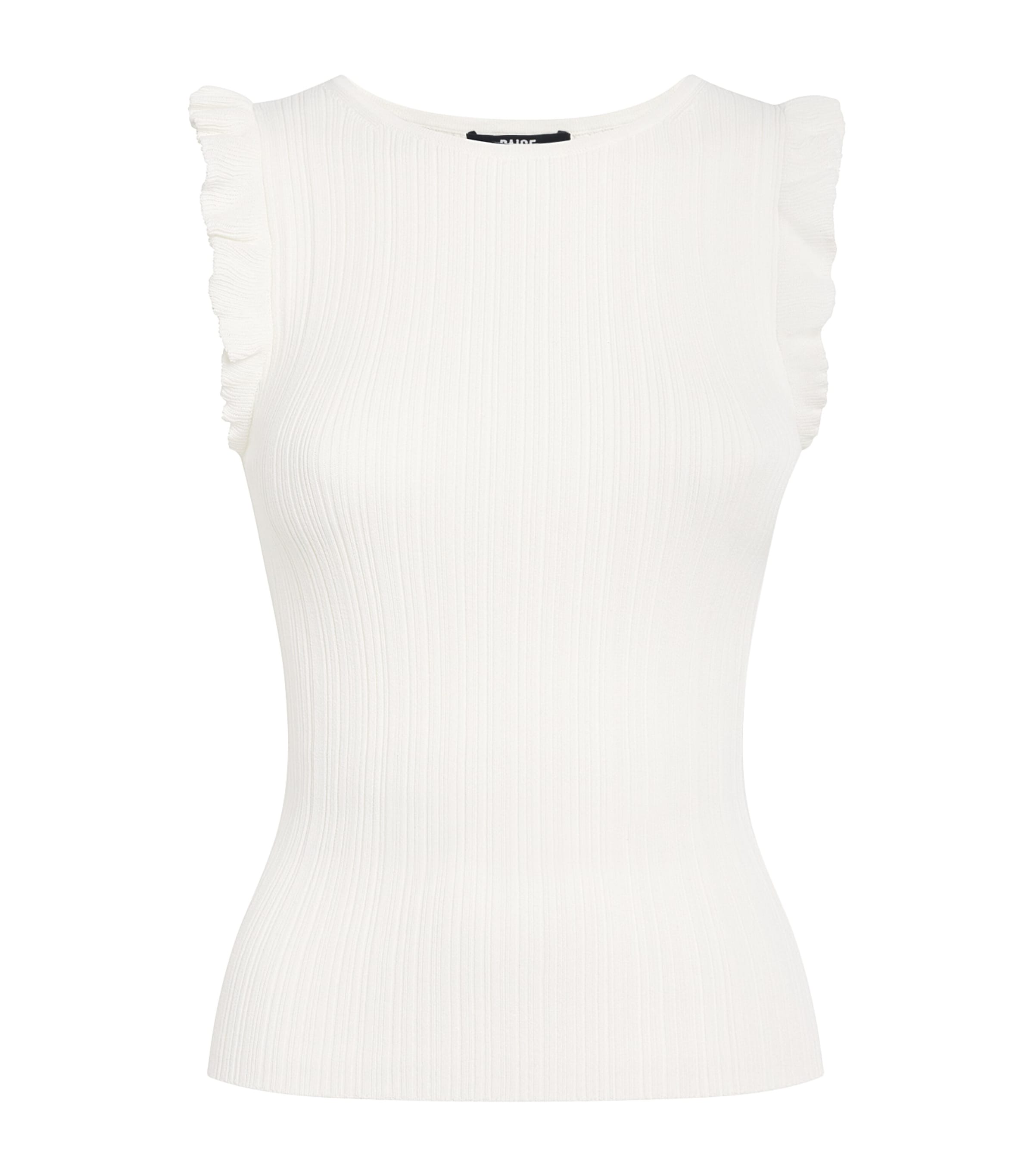 Paige Crimini Ruffle-trim Sweater Tank Top In White
