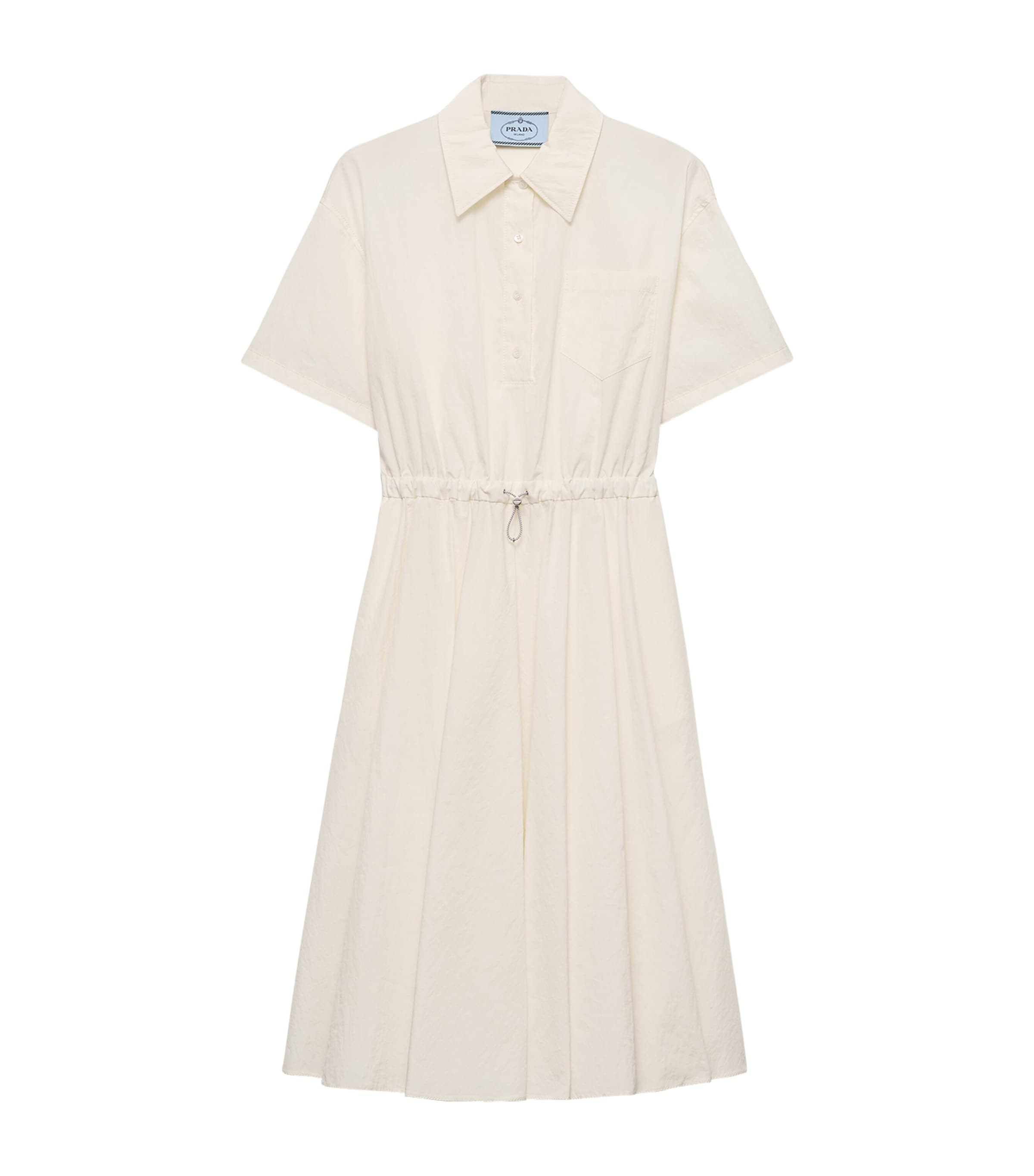 Prada Womens Cotton-Blend Technical Midi Dress Image 1