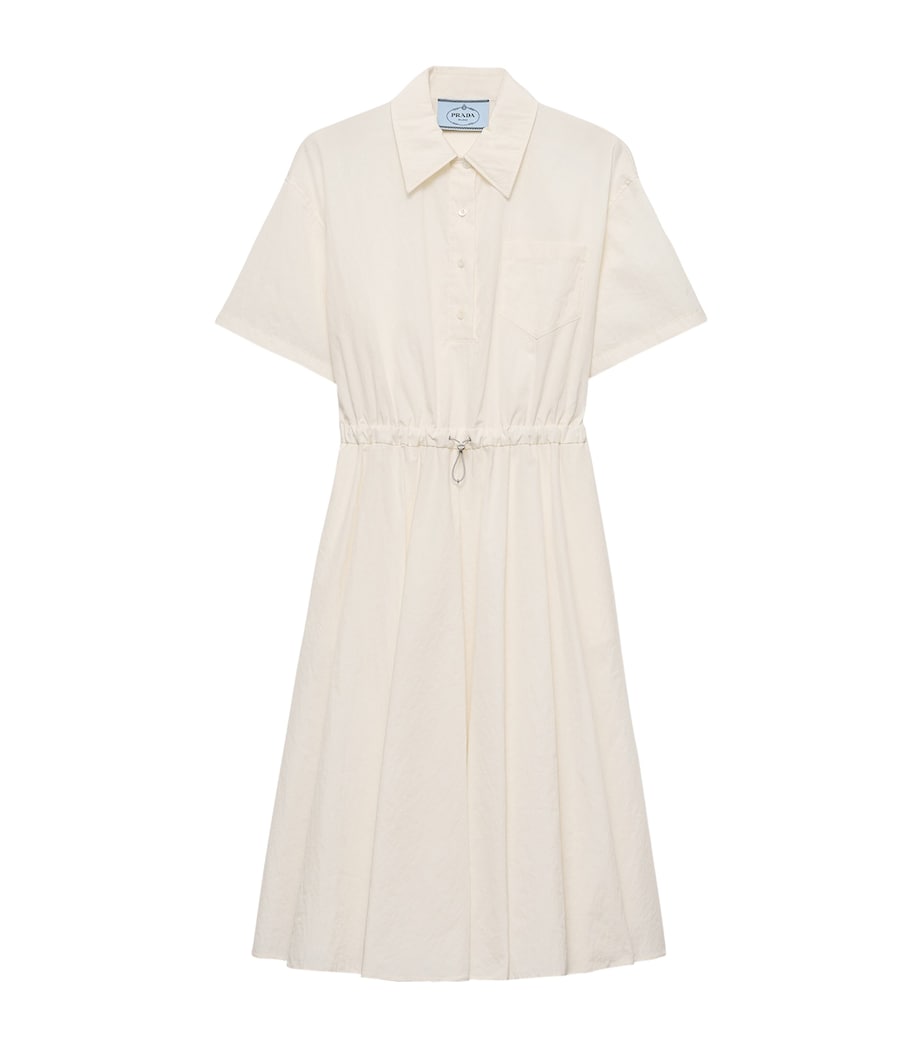 Prada Womens Cotton-Blend Technical Midi Dress Image 1